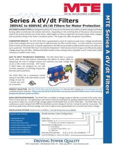 Series A dV/dt Filters - TECO-Westinghouse Motors (Canada) Inc.