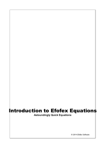 Introduction to Efofex Equations