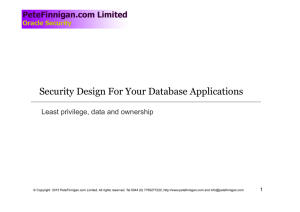 PeteFinnigan:Security Design For Your Database Applications