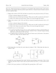 Physics 338 Analog Electronics Problems Spring 2016 Note: A.C.