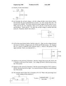 Engineering 1040 Problem Set EP2 Fall, 2009 (1) Find Rab in the