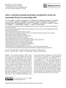 Above- and below-ground net primary productivity