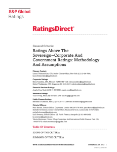 Ratings Above The Sovereign--Corporate And