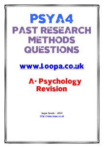 past research methods questions