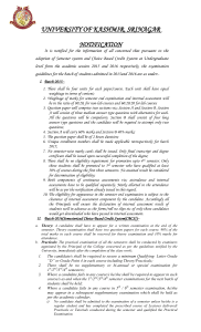 Examination guidelines at undergraduate level from the academic