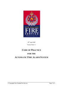 Code of practice for the automatic fire alarm system