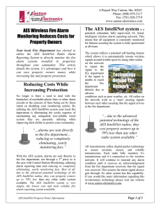 Reducing Costs While Increasing Protection AES Wireless Fire