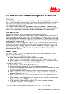 BACnet Gateway for Pertronic Intelligent Fire Alarm Panels