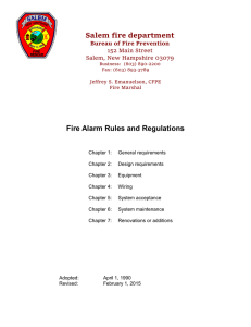 Salem fire department Fire Alarm Rules and