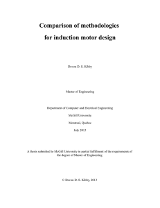 Comparison of methodologies for induction motor