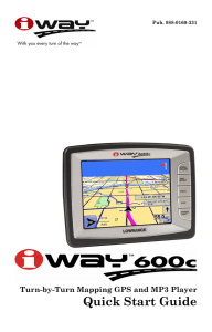 iWAY™ 600c automotive GPS Quick Start Guide