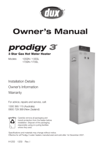 I - Prodigy 3 Owner`s Manual