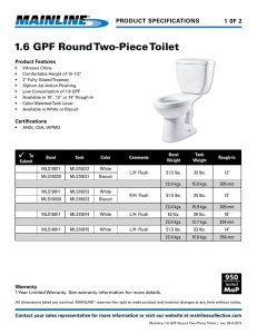 1.6 GPF Round Two-Piece Toilet