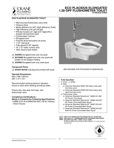 eco placidus elongated 1.28 gpf flushometer toilet