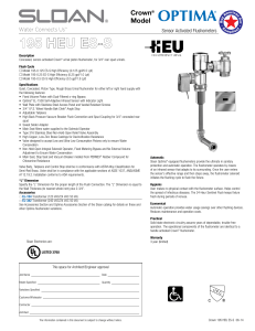 CROWN 195 HEU ESS Flushometers Information Sheet