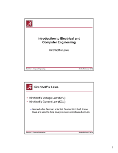 Kirchhoff`s Laws - Dr. Jeff Jackson -