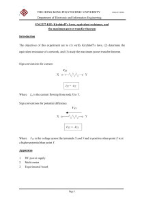 Kirchhoff`s Laws, equiva - Department of Electronic and Information