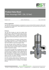 Product data sheet FST FWP 20-190 filter housing