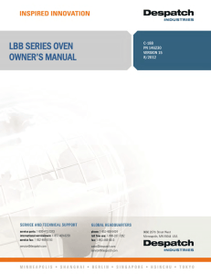 LBB Series Oven Owner`s Manual