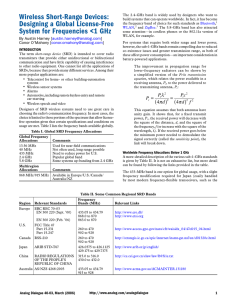 Wireless Short-Range Devices: Designing a