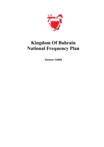 Kingdom Of Bahrain National Frequency Plan