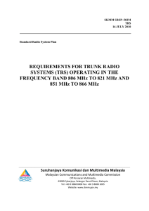 REQUIREMENTS FOR TRUNK RADIO SYSTEMS (TRS