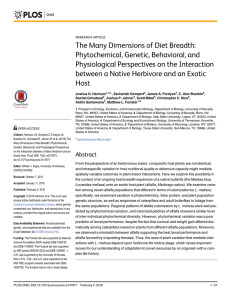 The Many Dimensions of Diet Breadth: Phytochemical