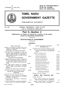 TAMIL NADU GOVERNMENT GAZETTE