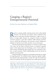 Gauging A Region`s Entrepreneurial Potential