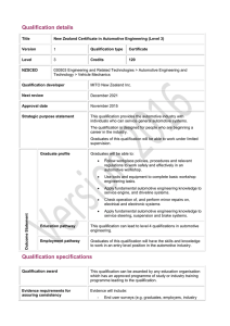 Qualification details Qualification specifications