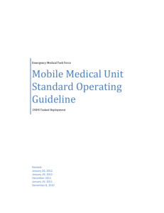 Mobile Medical Unit Standard Operating Guideline