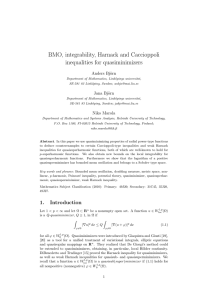 BMO, integrability, Harnack and Caccioppoli inequalities for