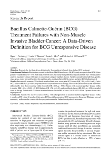 Bacillus Calmette-Gu´erin (BCG) Treatment Failures with Non