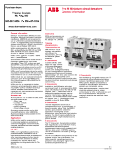 Pro M Pro M Miniature circuit breakers General