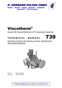 Viscotherm V-92 meßrohr v-92-sensor manual bedienungsanleitung