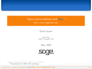 Open source software and @let@token Sage http://www.sagemath