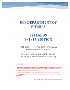 Fall 2015 - UCF Physics