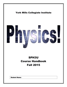 SPH3U Course Handbook Fall 2015