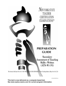 Secondary Assessment of Teaching Skills—Written