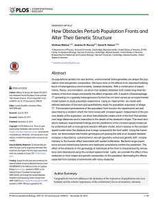 How Obstacles Perturb Population Fronts and Alter Their Genetic