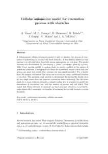 Cellular automaton model for evacuation process with obstacles