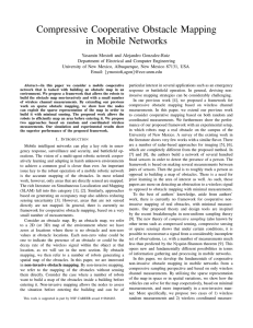 Compressive Cooperative Obstacle Mapping in Mobile Networks