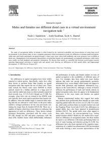 Males and females use different distal cues in a