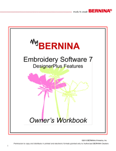 My BERNINA Software 7 Workbook 3 Designer