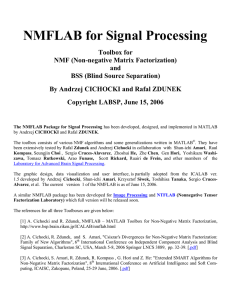 NMFLAB for Signal Processing - Cichocki Laboratory for Advanced