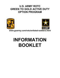 Green to Gold Active Duty Option Program Information Booklet