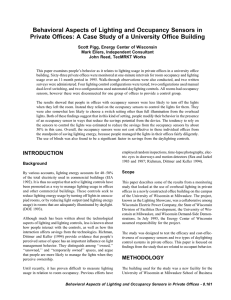 Behavioral Aspects of Lighting and Occupancy Sensors in Private