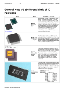 General Note #1 :Different kinds of IC Packages