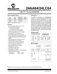 24AA64/24LC64 64K I2C Serial EEPROM