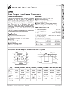 LM56 Dual Output Low Power Thermostat